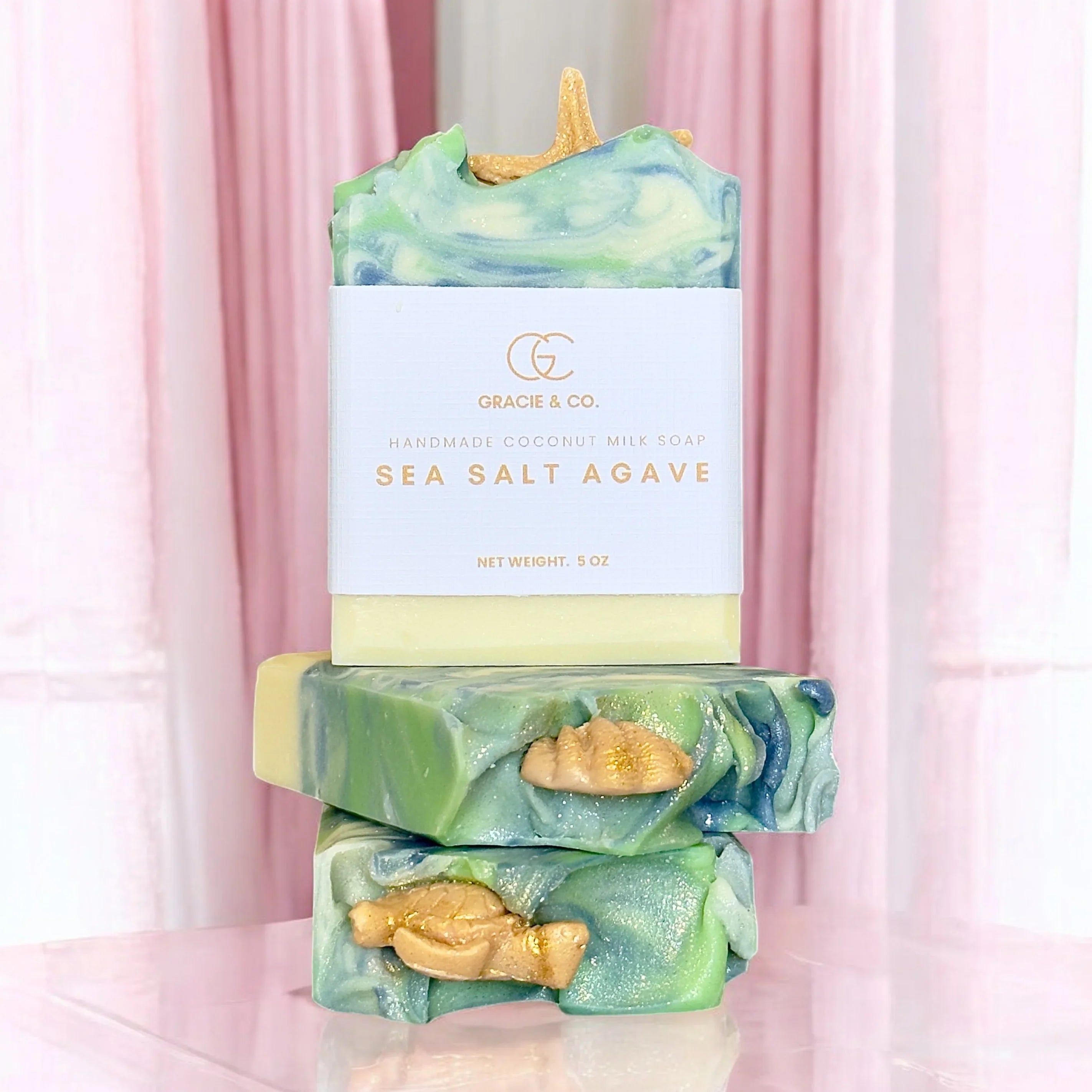 Sea Salt Agave Organic Handmade Shea Butter Soap Bar - Gracie & Co. 1942