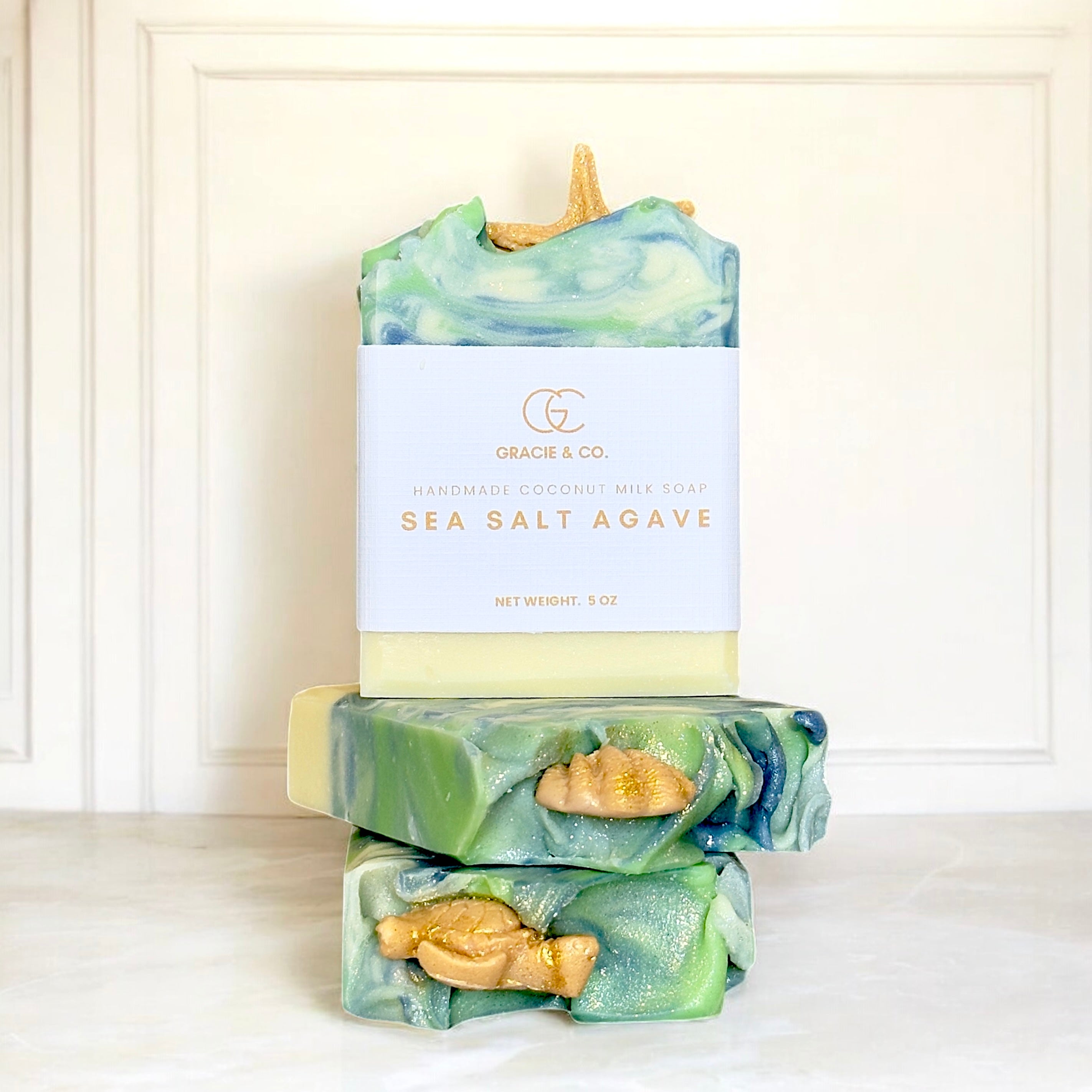 Sea Salt Agave Organic Handmade Shea Butter Soap Bar - Gracie & Co. 1942