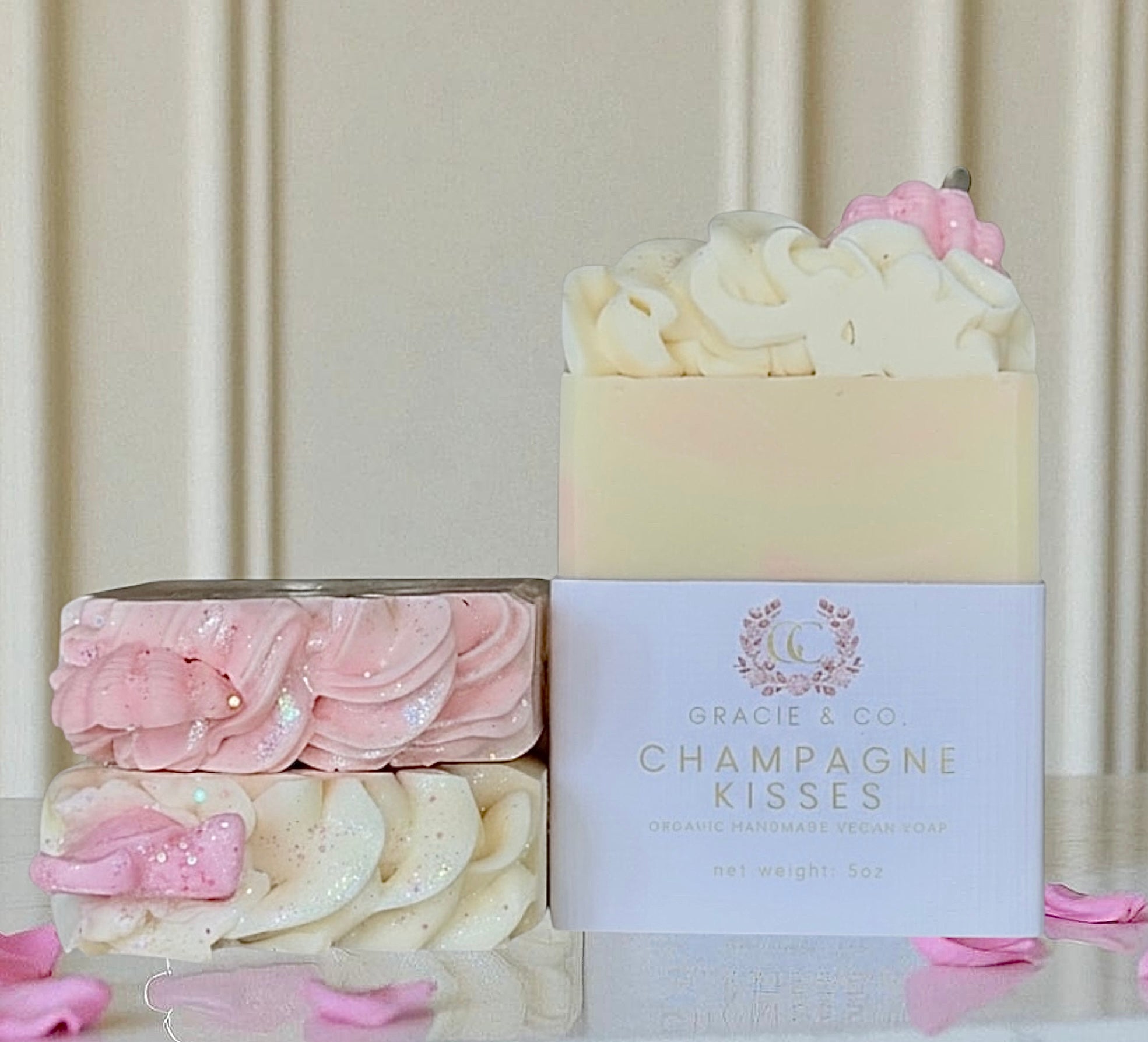 Over The Top Champagne Kisses Shea Butter Soap - Gracie & Co. 1942