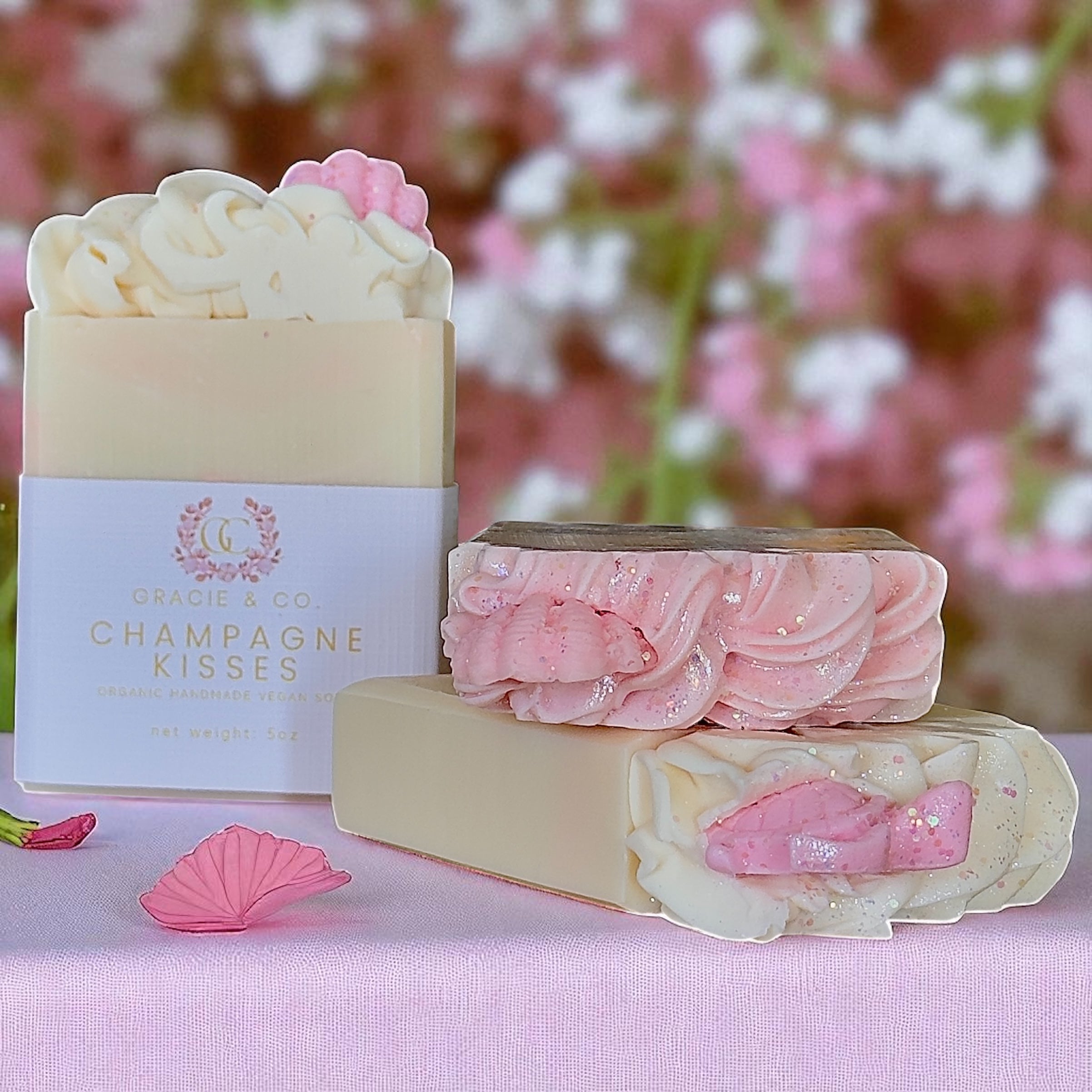 Over The Top Champagne Kisses Shea Butter Soap - Gracie & Co. 1942