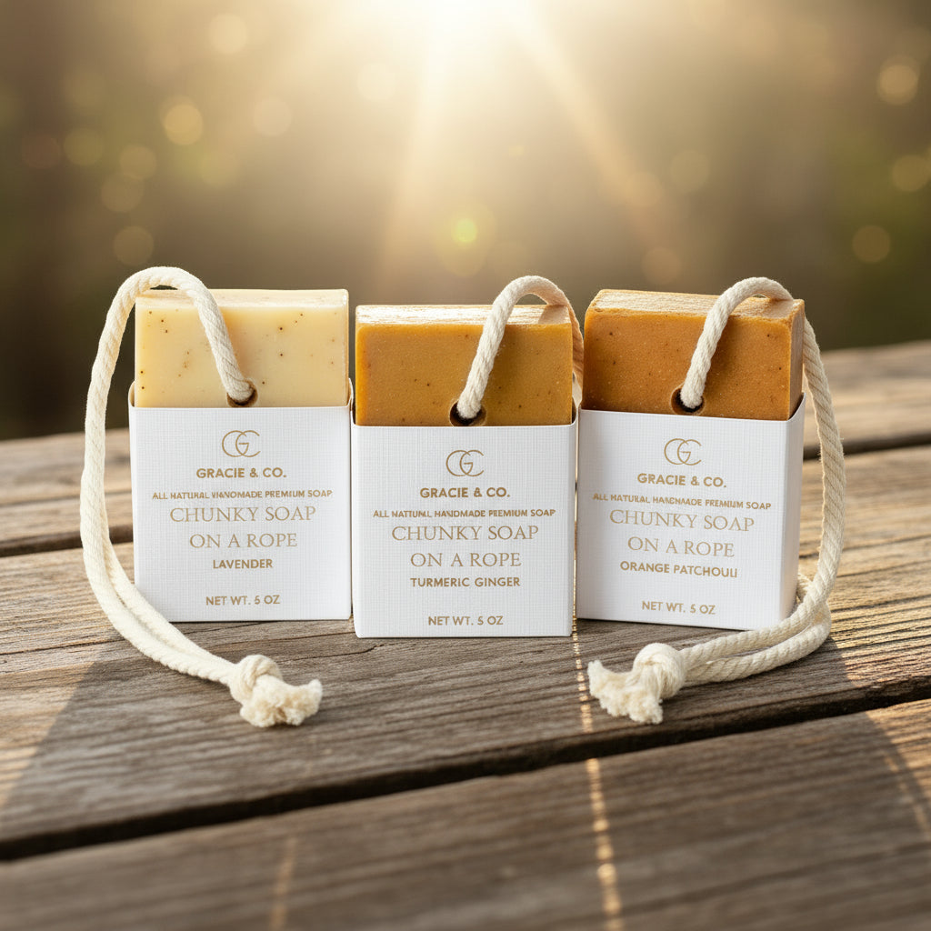 Chunky Soap On A Rope -Orange Patchouli Handmade Bar | Gracie & Co. 1942
