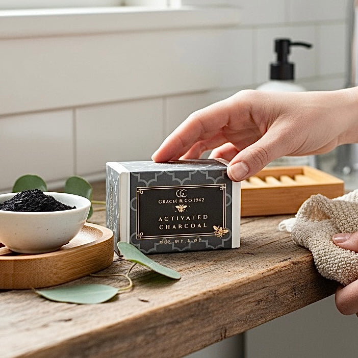 Clarity Activated Charcoal Clay & Sea Moss Facial Soap | Gracie