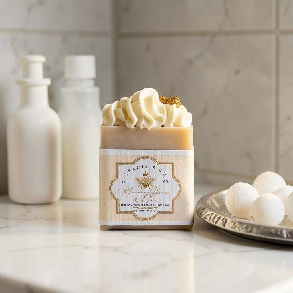 Manuka Honey Oats & Coconut Milk Shea Butter Soap | Gracie & Co